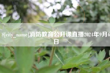 东方消防教育公开课直播2024年9月6日