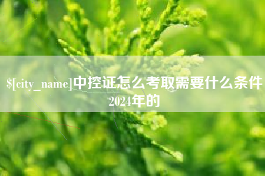 东方中控证怎么考取需要什么条件2024年的