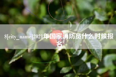 东方2021年国家消防员什么时候报名