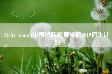 东方中国消防救援学院2019招生计划